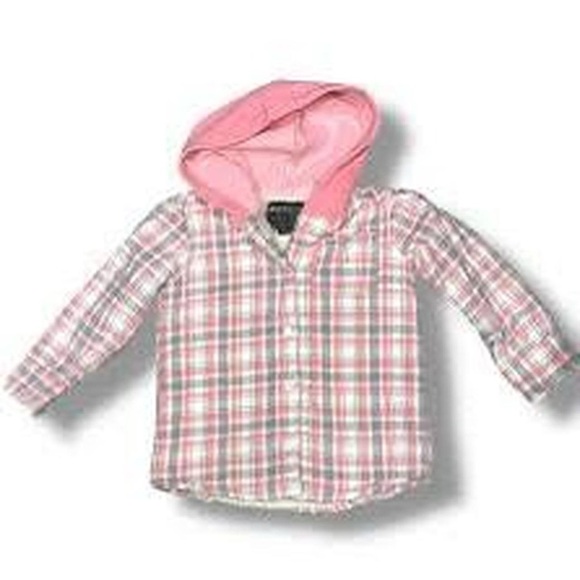 Buffalo David Bitton Kids Plaid Hoodie - Pink and Gray - Picture 2 of 3